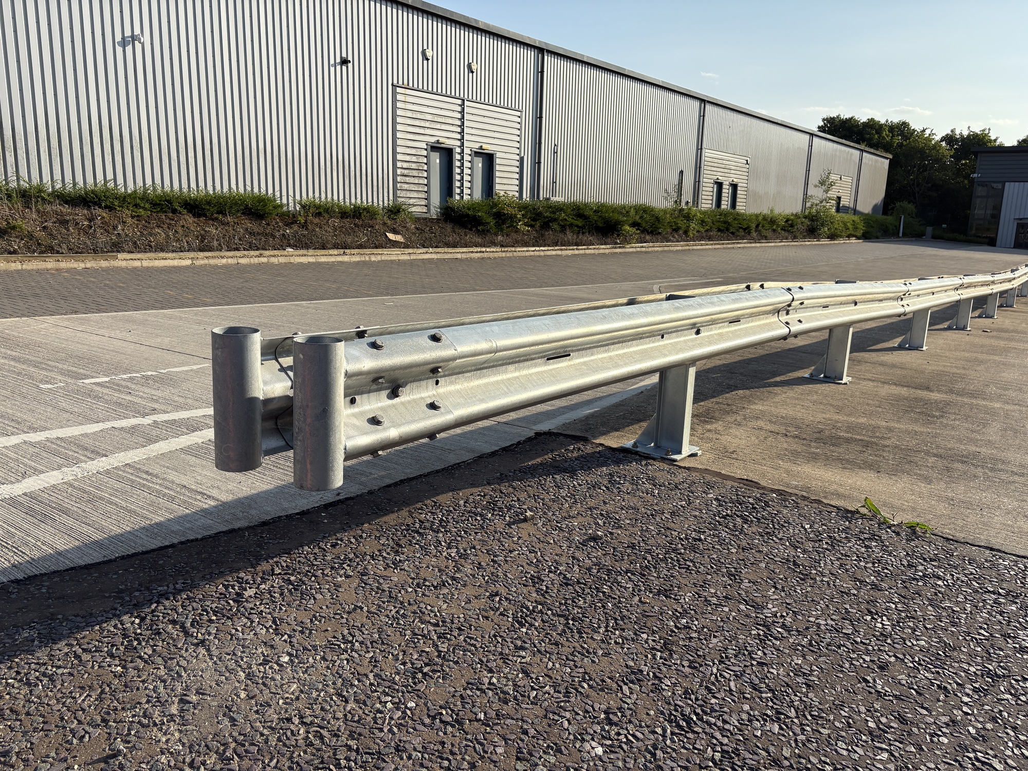 Industrial Armco beam pedestrian end long armco run Armco Barrier Supplies